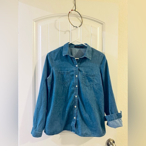 The Limited Sky Blue Denim Top - Picture 2 of 5